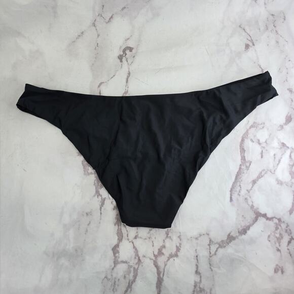 J Crew Swim Bottoms Black Curved Waist Bikini Mid High Cut Cheeky Bathing Suit - Picture 5 of 10